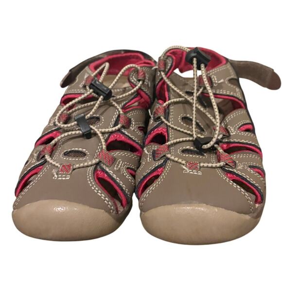 Eddie Bauer Sandals Womens Size 5 Taupe Pink Water Sport Closed Toe Bungee EUC - Picture 6 of 6